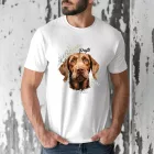 Névvel kérhető - Drótszőrű magyar vizsla portré férfi póló