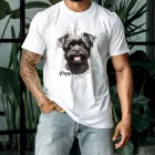 Névvel kérhető - Fekete Affenpinscher portré férfi póló
