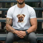 Névvel kérhető - Barna Affenpinscher portré férfi póló