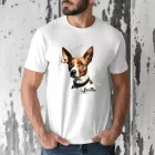 Névvel kérhető - Barna Basenji portré férfi póló