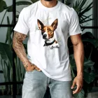 Névvel kérhető - Barna Basenji portré férfi póló