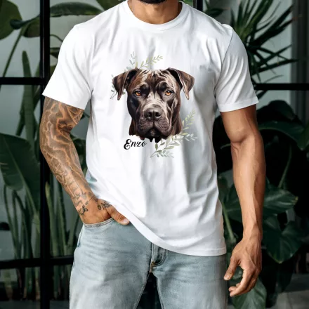 Névvel kérhető - Cane Corso portré férfi póló
