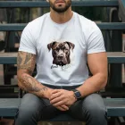 Névvel kérhető - Cane Corso portré férfi póló