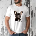 Névvel kérhető - Fekete francia bulldog portré férfi póló