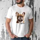 Névvel kérhető - Barna francia bulldog portré férfi póló
