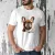 Névvel kérhető - Barna francia bulldog portré férfi póló