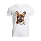 Névvel kérhető - Barna francia bulldog portré férfi póló