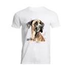 Névvel kérhető - Barna (dán) német dog portré férfi póló