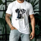 Névvel kérhető - Fekete (dán) német dog portré férfi póló