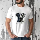 Névvel kérhető - Fekete (dán) német dog portré férfi póló