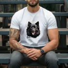 Névvel kérhető - Fekete Schipperke portré férfi póló
