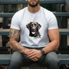 Névvel kérhető - Fekete Labrador Retriever portré férfi póló