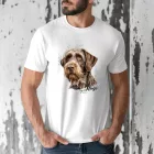 Névvel kérhető - Német drótszőrű vizsla portré férfi póló
