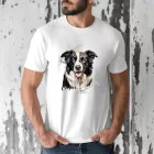 Névvel kérhető - Border Collie portré férfi póló