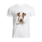 Névvel kérhető - Drótszőrű fox terrier portré férfi póló