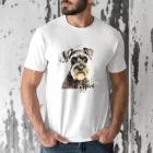 Névvel kérhető - Törpe schnauzer portré férfi póló