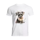 Névvel kérhető - Törpe schnauzer portré férfi póló