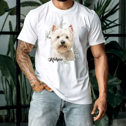 Névvel kérhető - Westie portré férfi póló