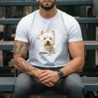 Névvel kérhető - Westie portré férfi póló