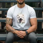 Névvel kérhető - Samoyed portré férfi póló