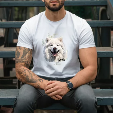 Névvel kérhető - Samoyed portré férfi póló