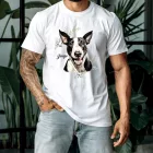 Névvel kérhető - Fekete bullterrier portré férfi póló