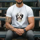 Névvel kérhető - Szürke Havanese portré férfi póló