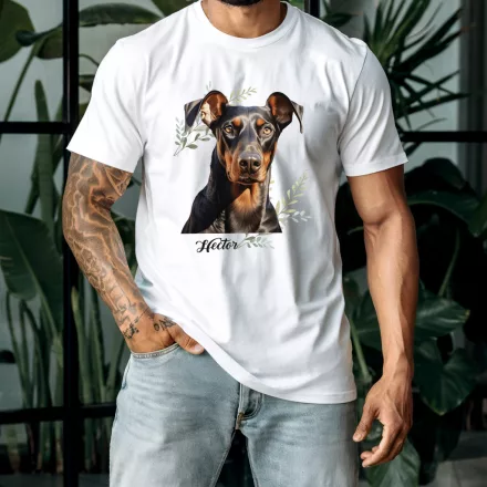 Névvel kérhető - Dobermann portré férfi póló