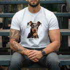 Névvel kérhető - Dobermann portré férfi póló