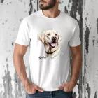 Névvel kérhető - Fehér labrador portré férfi póló