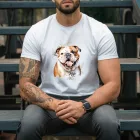 Névvel kérhető - Angol bulldog portré férfi póló