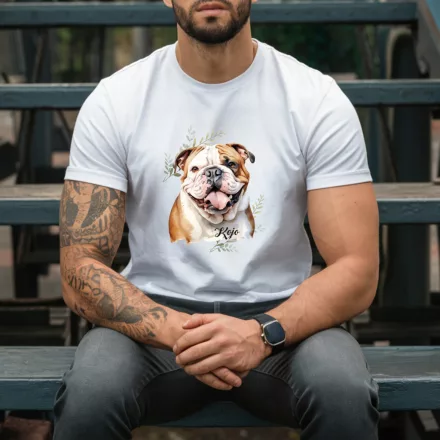 Névvel kérhető - Angol bulldog portré férfi póló