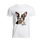 Névvel kérhető - Boston terrier portré férfi póló