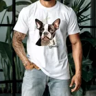 Névvel kérhető - Boston terrier portré férfi póló