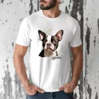 Névvel kérhető - Boston terrier portré férfi póló