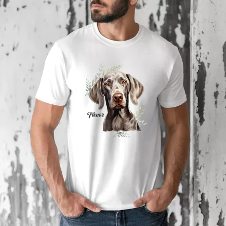 Névvel kérhető - Weimari vizsla portré férfi póló