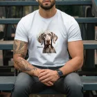 Névvel kérhető - Weimari vizsla portré férfi póló