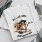 Névvel kérhető Mókus mintás férfi póló Ballagásra
