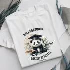 Névvel kérhető Panda mintás férfi póló Ballagásra