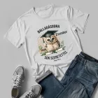 Névvel kérhető Bölcs Bagoly mintás férfi póló Ballagásra