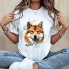 Névvel kérhető - Vörös Akita portré női póló