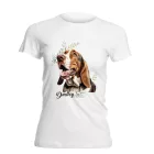 Névvel kérhető - Basset Hound portré női póló