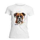 Névvel kérhető - Barna Boxer portré női póló