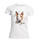 Névvel kérhető - Barna Bullterrier portré női póló