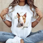 Névvel kérhető - Barna Bullterrier portré női póló