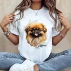Névvel kérhető - Barna pekingi palotakutya portré női póló