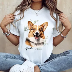 Névvel kérhető - Pembroke Welsh Corgi portré női póló