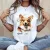 Névvel kérhető - Pembroke Welsh Corgi portré női póló