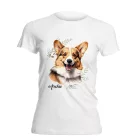 Névvel kérhető - Pembroke Welsh Corgi portré női póló