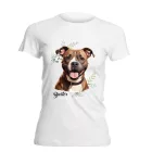 Névvel kérhető - Staffordshire terrier portré női póló
